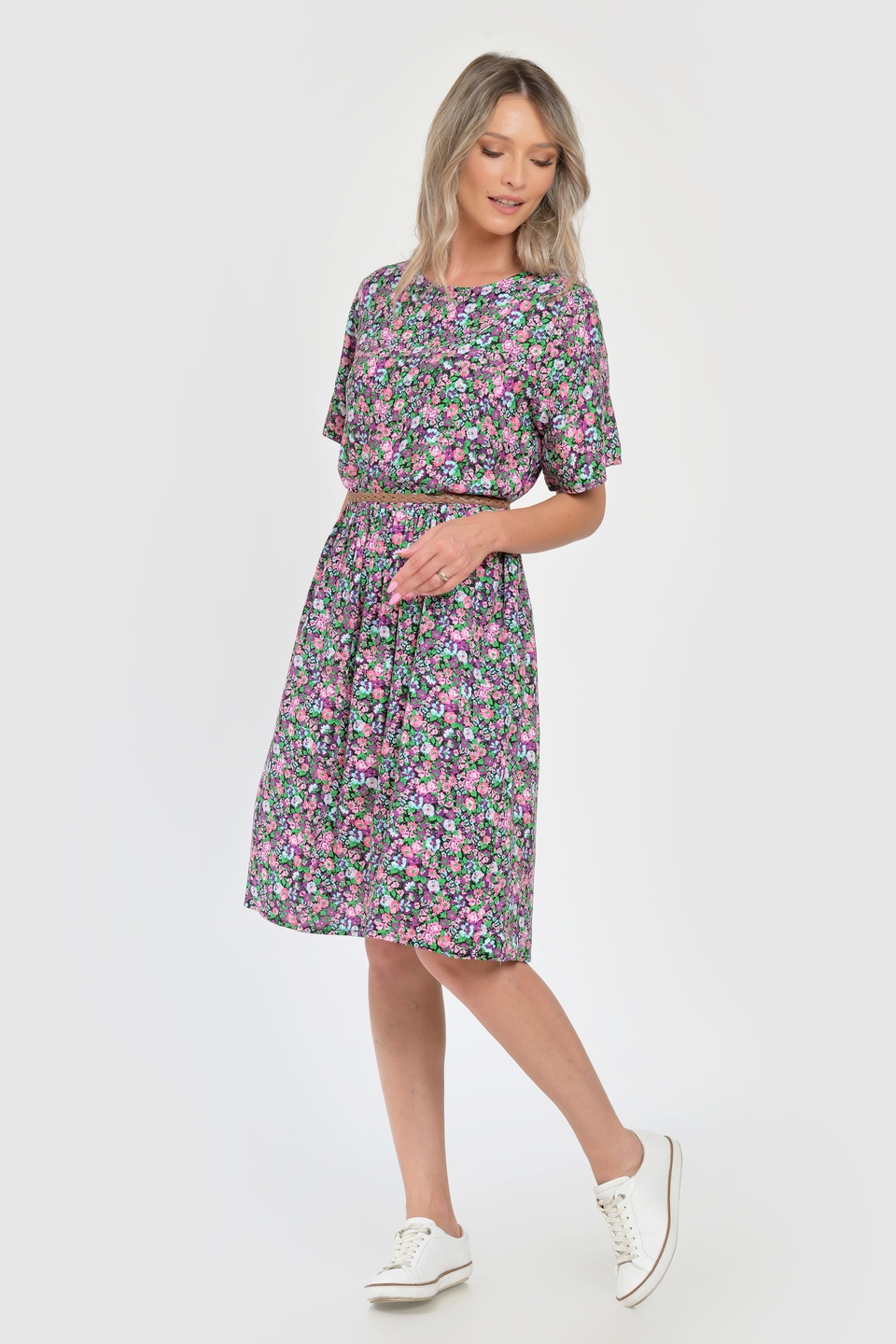 Rochie Medie V287, cu model Floral